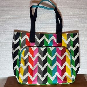 French and Bull Chevron Multicolor Tote Bag